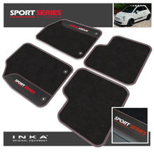 Load image into Gallery viewer, Fiat 500 Tailored Car Mats (Front &amp; Rear Set) with Premium Carpet &amp; OEM Leatherette Fits MY 2007-2020
