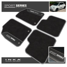 Load image into Gallery viewer, Fiat 500 Tailored Car Mats (Front &amp; Rear Set) with Premium Carpet &amp; OEM Leatherette Fits MY 2007-2020
