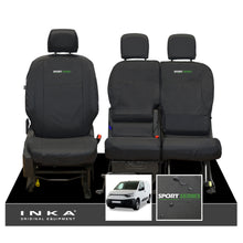 Load image into Gallery viewer, Fiat Doblo INKA Front 1+2 Tailored Waterproof Seat Covers Black MY-2022 Onwards - Sport-Series Embroidery
