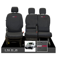 Load image into Gallery viewer, Fiat Doblo INKA Front 1+2 Tailored Waterproof Seat Covers Black MY-2022 Onwards - Sport-Series Embroidery

