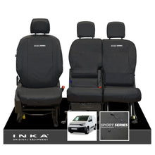 Load image into Gallery viewer, Fiat Doblo INKA Front 1+2 Tailored Waterproof Seat Covers Black MY-2022 Onwards - Sport-Series Embroidery
