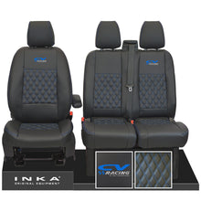 Load image into Gallery viewer, Ford Transit MK8/MK9 INKA Front Tailored Seat Covers Black Bentley Diamond Quilt MY 2014 Onwards (7 COLORS)
