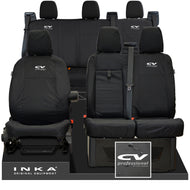 Ford Transit Custom INKA Front & Rear Set Tailored Waterproof Seat Covers Black