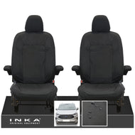 The All New Ford Transit Custom INKA Front Pair Tailored Waterproof Seat Covers Set Black MY-2024 Onwards