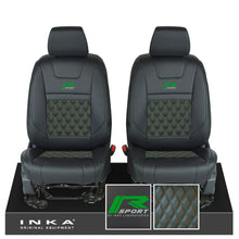 Load image into Gallery viewer, Ford Ranger Wildtrak INKA Front 1+1 Tailored Seat Covers Black Bentley Diamond Quilt MY-16-22
