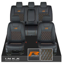 Load image into Gallery viewer, Ford Ranger Wildtrak R SPORT Front &amp; Rear Triple INKA Bentley Leatherette Tailored Seat Covers Black MY16-22
