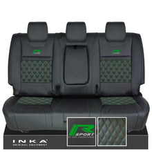 Load image into Gallery viewer, Ford Ranger Wildtrak R SPORT Rear Triple INKA Bentley Leatherette Tailored Seat Covers Black MY16-22
