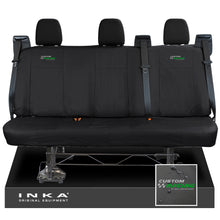 Load image into Gallery viewer, Ford Transit Custom INKA Rear Triple Tailored Waterproof Seat Covers Black MY-12-25 (Choice of 7 Colours)
