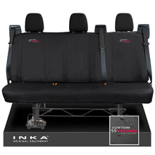 Load image into Gallery viewer, Ford Transit Custom INKA Rear Triple Tailored Waterproof Seat Covers Black MY-12-25 (Choice of 7 Colours)
