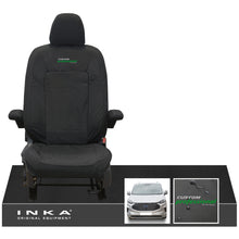 Load image into Gallery viewer, The All New Ford Transit Custom INKA Single Driver Tailored Waterproof Seat Cover Black MY-2024 Onwards
