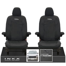 Load image into Gallery viewer, The All New Ford Transit Custom INKA Front Pair Tailored Waterproof Seat Covers Set Black MY-2024 Onwards
