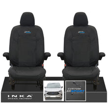 Load image into Gallery viewer, The All New Ford Transit Custom INKA Front Pair Tailored Waterproof Seat Covers Set Black MY-2024 Onwards

