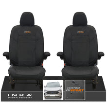 Load image into Gallery viewer, The All New Ford Transit Custom INKA Front Pair Tailored Waterproof Seat Covers Set Black MY-2024 Onwards
