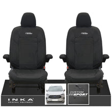 Load image into Gallery viewer, The All New Ford Transit Custom INKA Front Pair Tailored Waterproof Seat Covers Set Black MY-2024 Onwards
