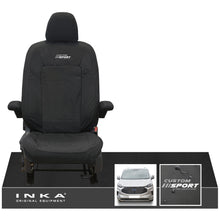 Load image into Gallery viewer, The All New Ford Transit Custom INKA Single Driver Tailored Waterproof Seat Cover Black MY-2024 Onwards
