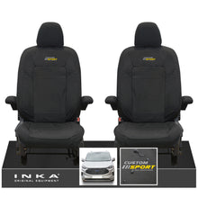 Load image into Gallery viewer, The All New Ford Transit Custom INKA Front Pair Tailored Waterproof Seat Covers Set Black MY-2024 Onwards

