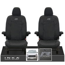 Load image into Gallery viewer, The All New Ford Transit Custom INKA Front Pair Tailored Waterproof Seat Covers Set Black MY-2024 Onwards
