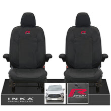 Load image into Gallery viewer, The All New Ford Transit Custom INKA Front Pair Tailored Waterproof Seat Covers Set Black MY-2024 Onwards
