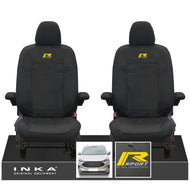 The All New Ford Transit Custom INKA Front Pair Tailored Waterproof Seat Covers Set Black MY-2024 Onwards