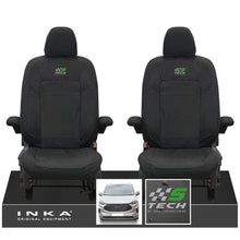 Load image into Gallery viewer, The All New Ford Transit Custom INKA Front Pair Tailored Waterproof Seat Covers Set Black MY-2024 Onwards

