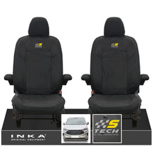 Load image into Gallery viewer, The All New Ford Transit Custom INKA Front Pair Tailored Waterproof Seat Covers Set Black MY-2024 Onwards
