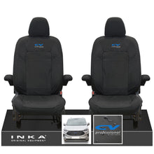Load image into Gallery viewer, The All New Ford Transit Custom INKA Front Pair Tailored Waterproof Seat Covers Set Black MY-2024 Onwards
