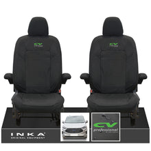 Load image into Gallery viewer, The All New Ford Transit Custom INKA Front Pair Tailored Waterproof Seat Covers Set Black MY-2024 Onwards
