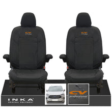 Load image into Gallery viewer, The All New Ford Transit Custom INKA Front Pair Tailored Waterproof Seat Covers Set Black MY-2024 Onwards
