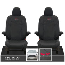 Load image into Gallery viewer, The All New Ford Transit Custom INKA Front Pair Tailored Waterproof Seat Covers Set Black MY-2024 Onwards
