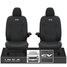 Load image into Gallery viewer, The All New Ford Transit Custom INKA Front Pair Tailored Waterproof Seat Covers Set Black MY-2024 Onwards
