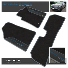 Load image into Gallery viewer, Hyundai Kona EV Car Mats (Front &amp; Rear Set) with Premium Carpet &amp; OEM Leatherette Fits MY18 Onwards
