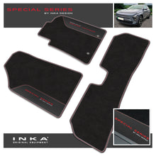 Load image into Gallery viewer, Hyundai Kona EV Car Mats (Front &amp; Rear Set) with Premium Carpet &amp; OEM Leatherette Fits MY18 Onwards
