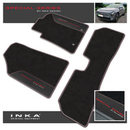 Hyundai Kona EV Car Mats (Front & Rear Set) with Premium Carpet & OEM Leatherette Fits MY18 Onwards
