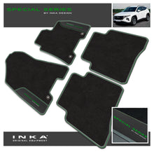 Load image into Gallery viewer, Hyundai Tucson Car Mats (Front &amp; Rear Set) with Premium Carpet &amp; OEM Leatherette Fits MY 15-19
