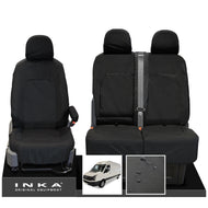 VW Crafter MK1 Front 1+2 INKA Fully Tailored Waterproof Seat Covers Black MY-06-16