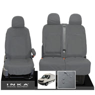 VW Crafter MK1 Front 1+2 INKA Fully Tailored Waterproof Seat Covers Grey MY-06-16