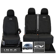 MAN TGE Panel Van INKA Front 1+2 Tailored Waterproof Seat Covers Black MY-2017+ (Choice of 7 Colours)