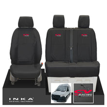 Load image into Gallery viewer, New Mercedes Benz Sprinter INKA Front Set Tailored Waterproof Seat Covers Black MY18 to Present Fits All Derivatives Choice of 7 Colours - CV Racing Embroidery
