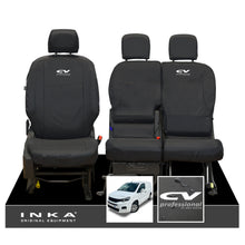 Load image into Gallery viewer, Peugeot Partner MK3 Front Inka Fully Tailored Waterproof Seat Covers Black MY2018 Onwards

