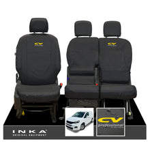 Load image into Gallery viewer, Peugeot Partner MK3 Front Inka Fully Tailored Waterproof Seat Covers Black MY2018 Onwards
