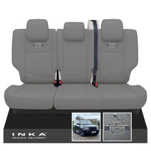 Load image into Gallery viewer, Range Rover SPORT L320 MK1 Rear Tailored Waterproof Seat Covers with Center Armrest Grey MY05-13 With Global Explorer Edition Embroidery

