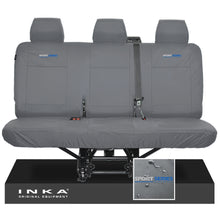 Load image into Gallery viewer, VW Transporter T6.1,T6,T5.1 INKA Rear Triple Tailored Waterproof Seat Cover Set Grey MY 09-23 - Sport-Series Embroidery
