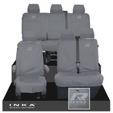 Load image into Gallery viewer, VW Transporter T6.1, T6, T5.1 Front 1+2 &amp; Rear Triple Tailored Waterproof Seat Covers Grey MY 10-24
