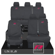 Load image into Gallery viewer, VW Transporter T6.1, T6, T5.1 Front 1+2 &amp; Rear Triple Tailored Waterproof Seat Covers Black MY 10-24
