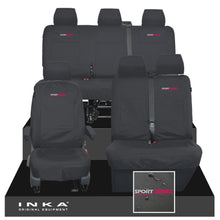Load image into Gallery viewer, VW Transporter T6.1, T6, T5.1 Front 1+2 &amp; Rear Triple Tailored Waterproof Seat Covers Black MY 10-24
