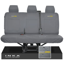 Load image into Gallery viewer, VW Transporter T6.1,T6,T5.1 INKA Rear Triple Tailored Waterproof Seat Cover Set Grey MY 09-23 - Sport-Series Embroidery
