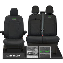 Load image into Gallery viewer, New VW Transporter T7 Panel Van INKA Front Set Tailored Waterproof Seat Covers Black MY25 Onwards
