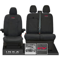New VW Transporter T7 Panel Van INKA Front Set Tailored Waterproof Seat Covers Black MY25 Onwards