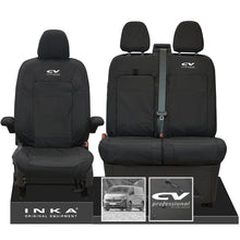Load image into Gallery viewer, New VW Transporter T7 Panel Van INKA Front Set Tailored Waterproof Seat Covers Black MY25 Onwards
