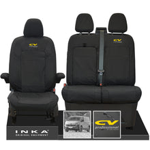 Load image into Gallery viewer, New VW Transporter T7 Panel Van INKA Front Set Tailored Waterproof Seat Covers Black MY25 Onwards
